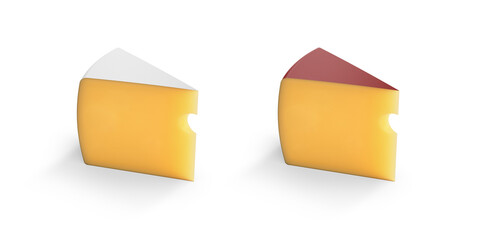 Cheese Wheel Slice Isolated on Background 3D Rendering