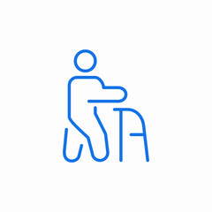 elderly support walker icon sign vector