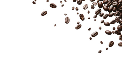 Symmetrical Fresh Coffee Beans PNG on transparent background