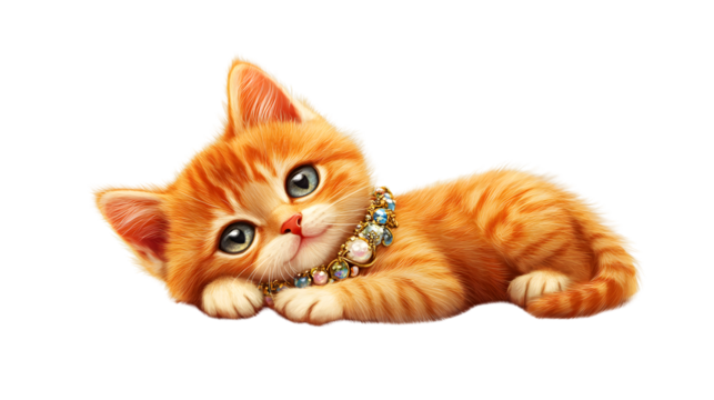 Adorable Cute Cat on White Background for Graphic Design Projects