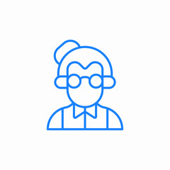 old woman character icon sign vector