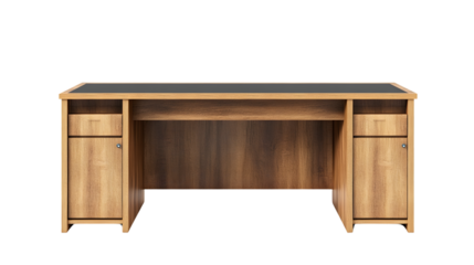 Modern Desk from Unique Perspective on White Background