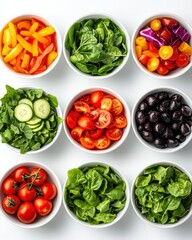 A colorful display of a variety of fresh vegetables including greens, roots, and bright colors