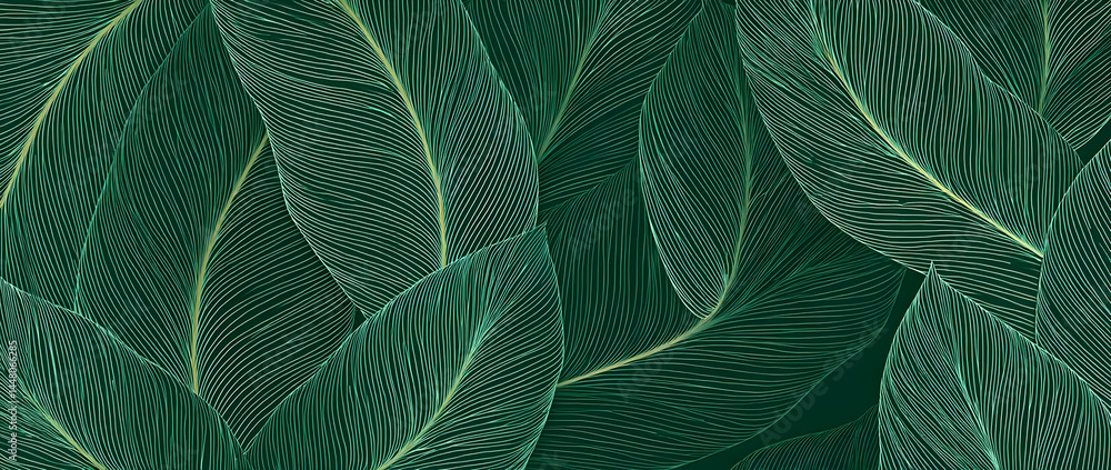 Poster a close-up view of lush green leaves, showcasing intricate textures and vibrant colors. this natural
