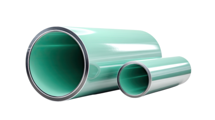 Geometric Harmony: Captivating shot of cylindrical tubes, showcasing a sleek and polished design in an industrial setting, symbolizing engineering prowess and structural components.