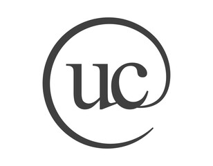 UC logo from two letter with circle shape email sign style. U and C round logotype of business company