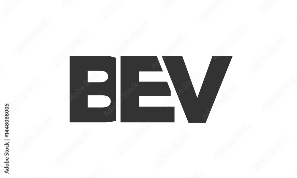 Poster bev logo design template with strong and modern bold text. initial based vector logotype featuring s