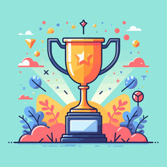 vector illustration of trophy cup