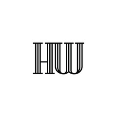HW monogram logo design letter text name symbol monochrome logotype alphabet character simple logo