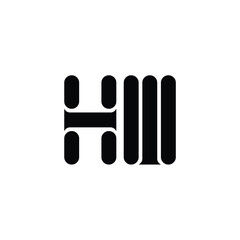 HW monogram logo design letter text name symbol monochrome logotype alphabet character simple logo