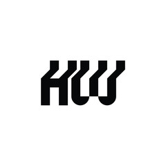 HW monogram logo design letter text name symbol monochrome logotype alphabet character simple logo