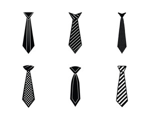 set of ties silhouette, tie icon illustration.