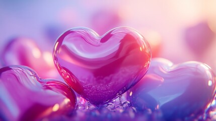  heart background featuring glossy, rounded heart shapes in lollipop-inspired colors