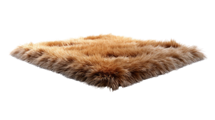 Brown Faux Fur Rug: Luxurious brown faux fur rug with a soft, plush texture. Its rich color and cozy feel add warmth and comfort to any room, perfect for a touch of elegance and softness.  