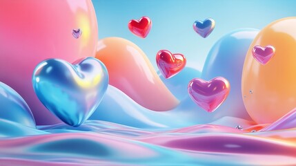 A modern and stylish 3D heart-themed