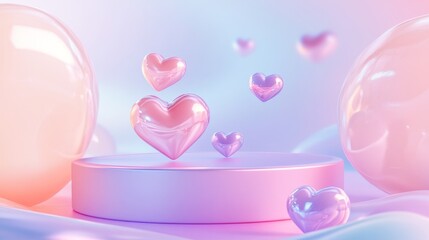 A modern and stylish 3D heart-themed
