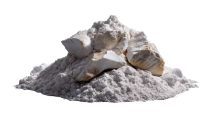 Chalk pile for mineral exploration: A close-up shot of a pile of chalk revealing its unique mineral structure. this image can be used as a background. 