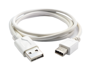usb cable on white background