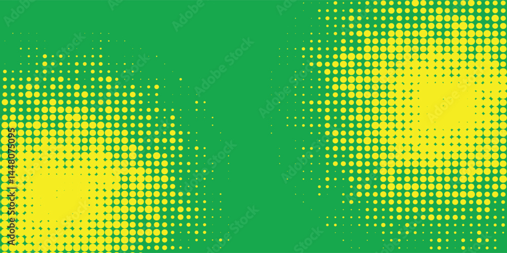 Poster dots halftone yellow green color pattern gradient texture background. vector illustration