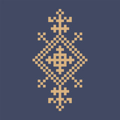 Ukrainian border pattern element. Stencil for block print or tattoo design. Floral geometric decor.