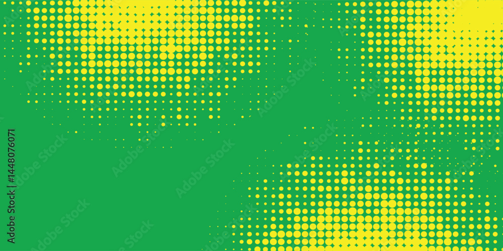 Poster dots halftone yellow green color pattern gradient texture background. vector illustration
