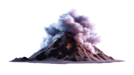 Volcano's Fury: A towering volcano erupts with fiery intensity, billowing plumes of smoke and ash into the sky, showcasing the raw power of nature's destructive forces. 
