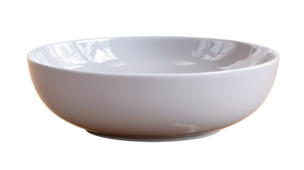 Simple White Bowl: A close-up view of an elegant, simple, clean white bowl, highlighting its smooth contours and understated design