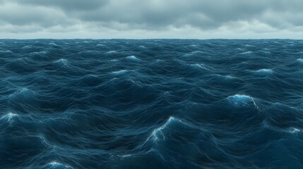 Fototapeta premium Dramatic Ocean Waves under a Cloudy Sky A Stunning Seascape Background Image for Design Projects
