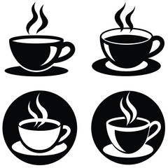 Coffee set icon vector