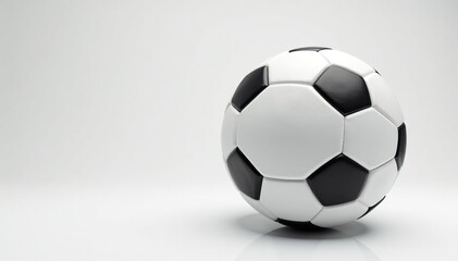 New white football against pure white backdrop Perfect for sports promotions, equipment, design element