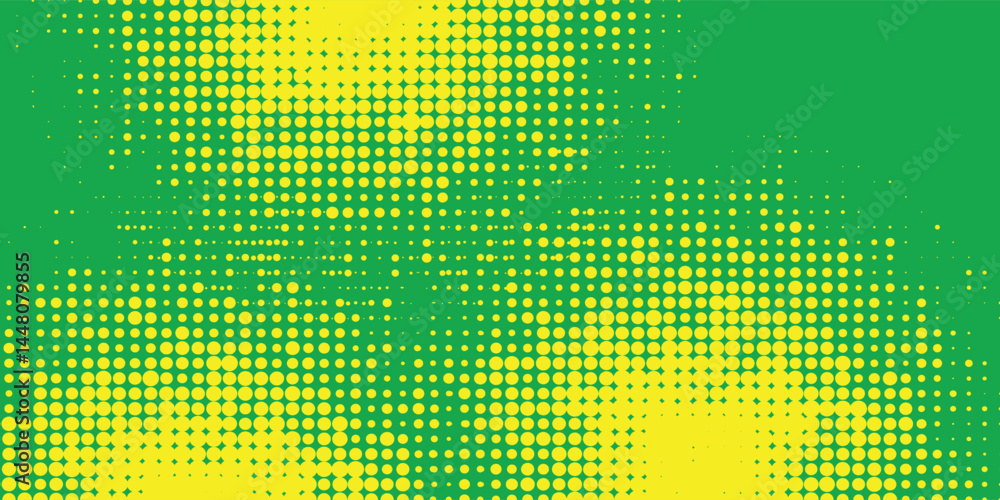 Poster dots halftone yellow green color pattern gradient texture background. vector illustration