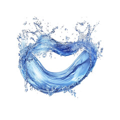 Obraz premium Abstract Blue Water Splash, Dynamic Wave Curl, Liquid Design Element