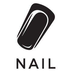 Nail icon logo, illustration, vector sign symbol for design Vector Black silhouettes. with white background