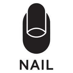 Nail icon logo, illustration, vector sign symbol for design Vector Black silhouettes. with white background