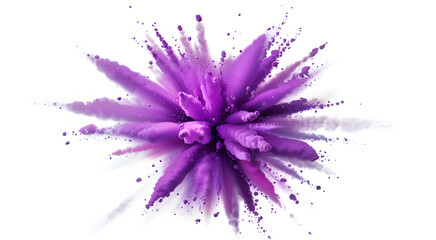 Abstract purple powder explosion on a white background. This stock image, among others, is recently uploaded and ready to be titled and submitted.