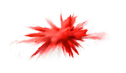 A burst of red powder spreads out in a star shape. The image is a stock photo likely to be used for artistic designs.