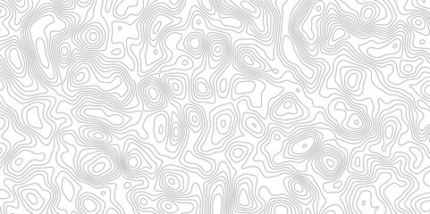 Topography seamless lines pattern design. Black and white geometric curve wave lines. Geographic mountain relief. Seamless ornament design.	