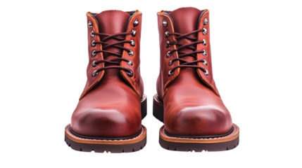 Stylish Leather Boots Isolated on White Background for Fashion Display