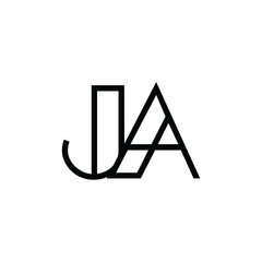 JA monogram logo design letter text name symbol monochrome logotype alphabet character simple logo
