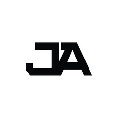 Fototapeta premium JA monogram logo design letter text name symbol monochrome logotype alphabet character simple logo