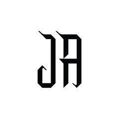 JA monogram logo design letter text name symbol monochrome logotype alphabet character simple logo