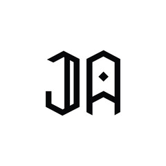 JA monogram logo design letter text name symbol monochrome logotype alphabet character simple logo