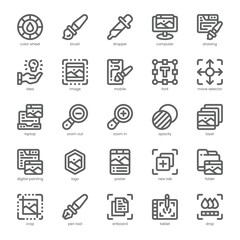 Digital Art Icon pack for your website, mobile, presentation, and logo design. Digital Art Icon outline design. Vector graphics illustration and editable stroke.
