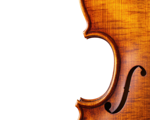 Vintage Violin with Rich Texture on transparent background