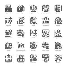 Price Comparison Icon pack for your website, mobile, presentation, and logo design. Price Comparison Icon solid design. Vector graphics illustration and editable stroke.