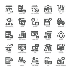 Retail Assistant Icon pack for your website, mobile, presentation, and logo design. Retail Assistant Icon solid design. Vector graphics illustration and editable stroke.