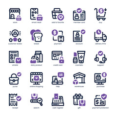 Retail Assistant Icon pack for your website, mobile, presentation, and logo design. Retail Assistant Icon dual tone design. Vector graphics illustration and editable stroke.