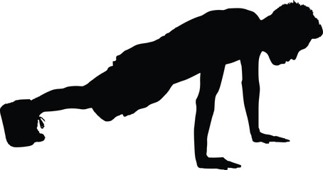 Silhouette Push Up and Down for Fitness