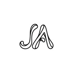 JA monogram logo design letter text name symbol monochrome logotype alphabet character simple logo