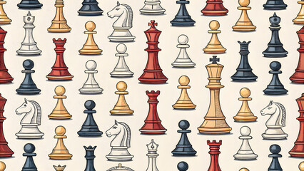 chess pieces pattern background